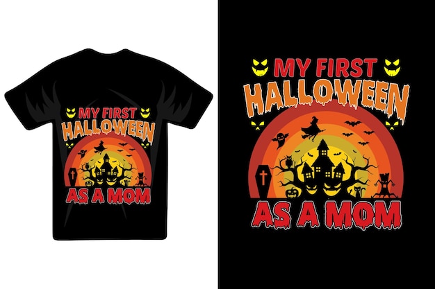 Gelukkig Halloween-feest retro vintage t-shirtontwerp