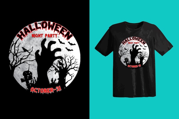 Gelukkig halloween grafisch t-shirtontwerp voor halloween-dag