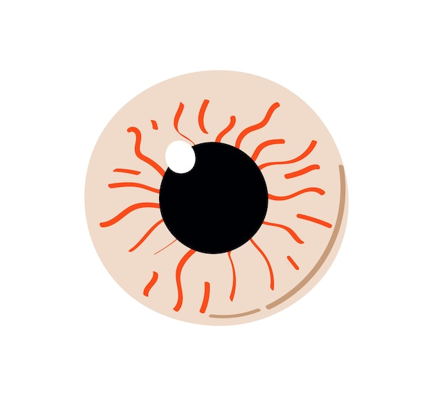 Vector gelukkig halloween-oog. rood oog. enge bloedige oogbol. vector