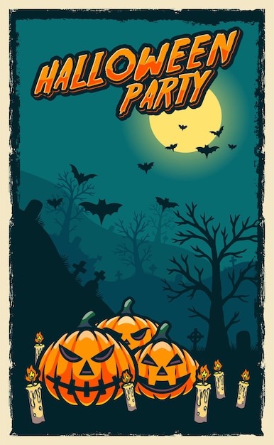 Gelukkig halloween poster flayer-ontwerp