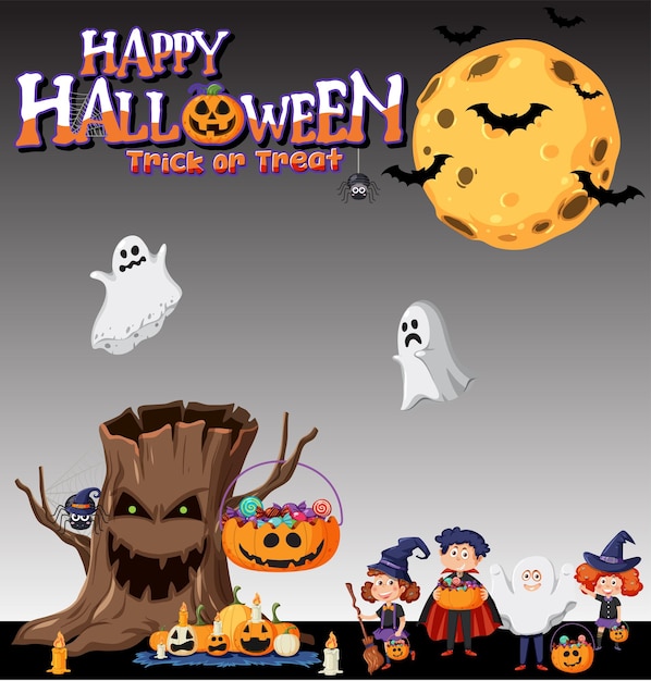 Gelukkig halloween poster template