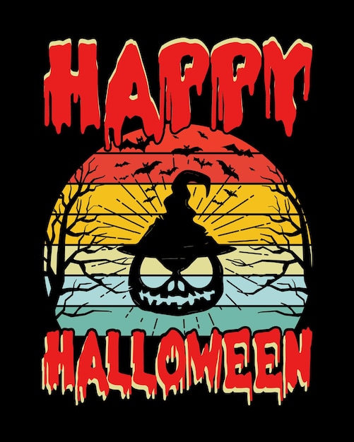 Vector gelukkig halloween t-shirt ontwerp