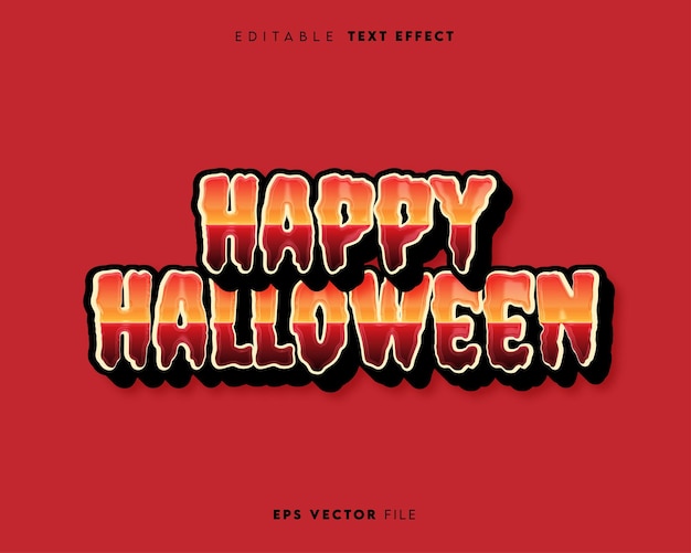 gelukkig halloween-teksteffect bewerkbaar teksteffect