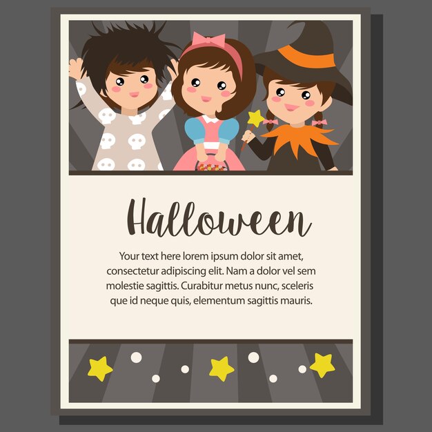 Gelukkig halloween thema poster tovenares kinderen