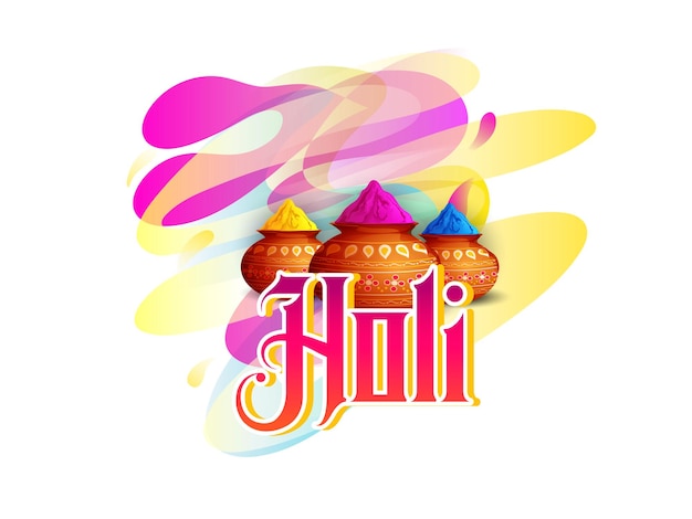 Gelukkig Holi-festival van kleurenillustratie van kleurrijke Gulal voor Holi,