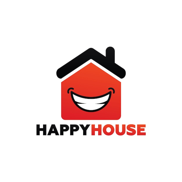 Gelukkig huis Logo sjabloonontwerp