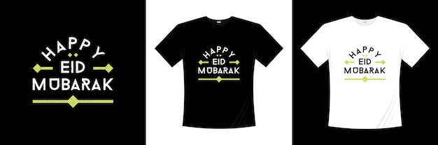 Gelukkig ied mubarak typografie t-shirtontwerp