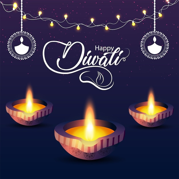 Vector gelukkig indisch diwali-festival