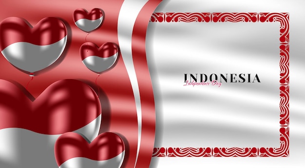 Gelukkig Indonesië onafhankelijkheidsdag banner sjabloonontwerp voor reclame