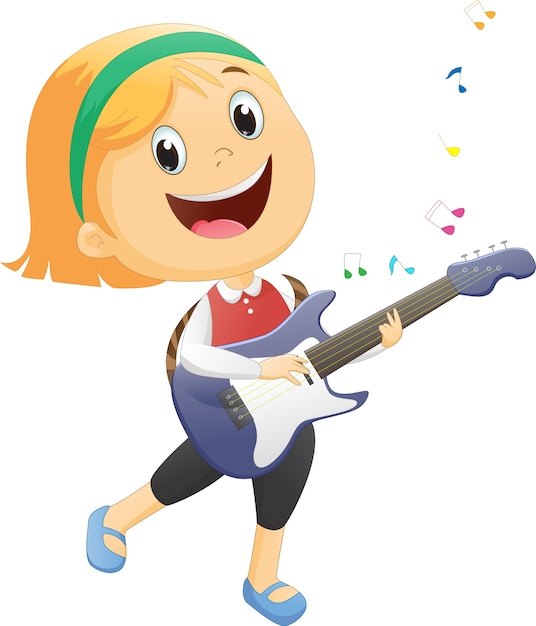 gelukkig kind gitaar spelen