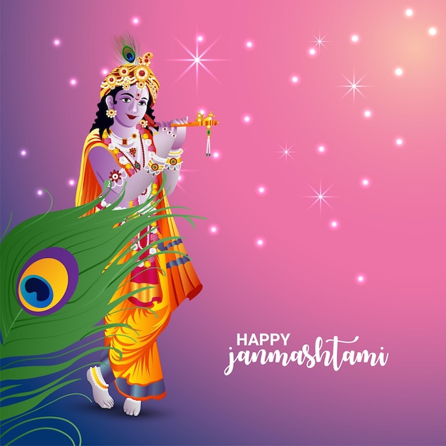 Gelukkig krishan janmashtami india festival achtergrond