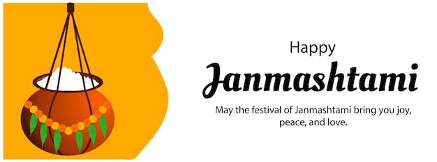 Gelukkig Krishna Janmashtami Indiase Hindoe Festival Viering Vectorillustratie