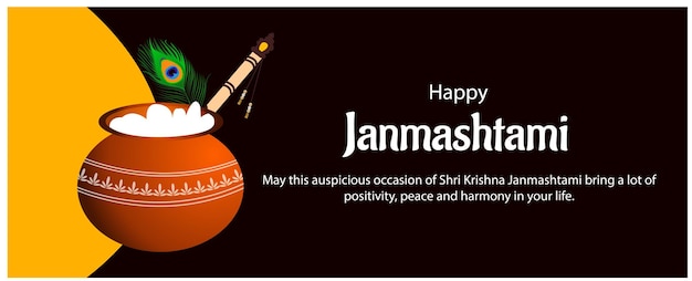 Gelukkig Krishna Janmashtami Indiase hindoe Festival viering vectorillustratie