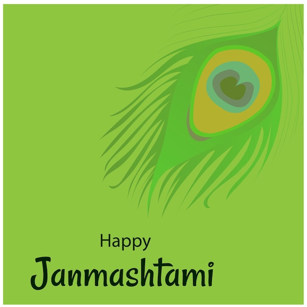 Gelukkig Krishna Janmashtami Indiase hindoeïstische festival viering vectorillustratie