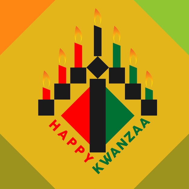 Gelukkig kwanzaa-concept, kwanzaa-viering social media-sjabloon