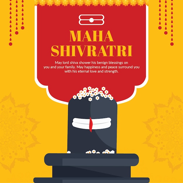 Gelukkig maha shivratri hindoe festival banner ontwerpsjabloon