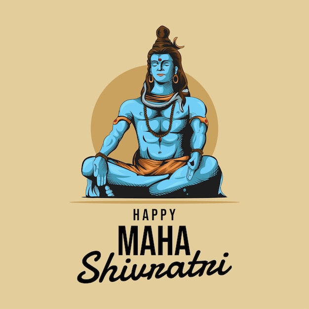 Gelukkig maha shivratri ontwerpsjabloon Maha Shivaratri Festival