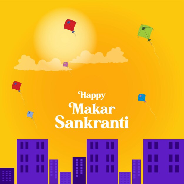 Gelukkig Makar Sankranti-bannerontwerpsjabloon