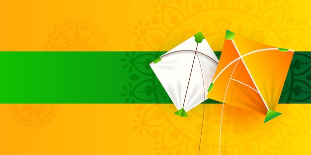 Vector gelukkig makar sankranti indian festival banner stijl achtergrond