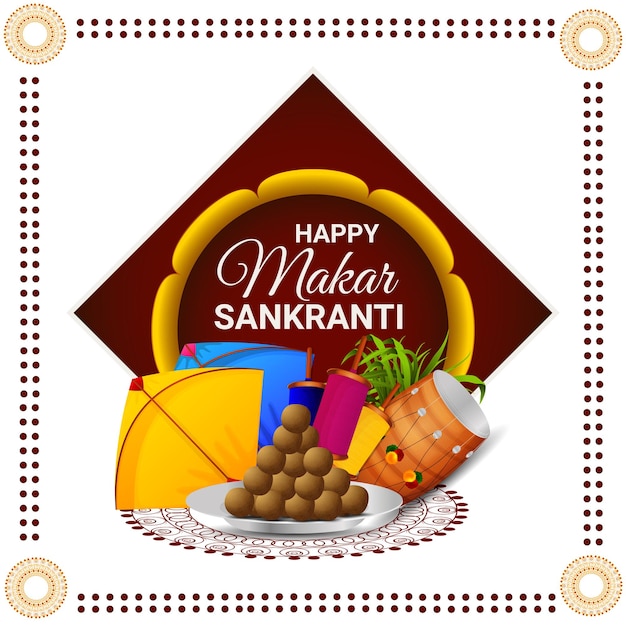 Gelukkig makar sankranti viering wenskaart