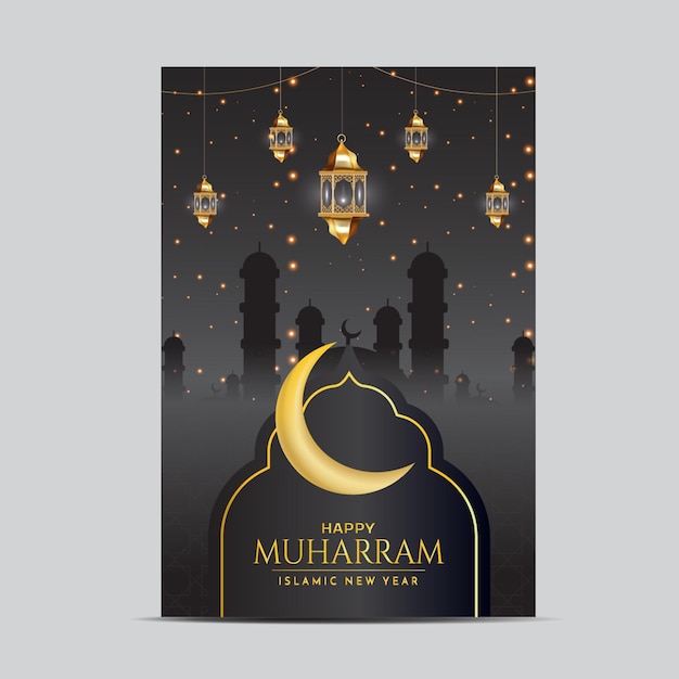 Vector gelukkig muharram islamitisch nieuwjaar