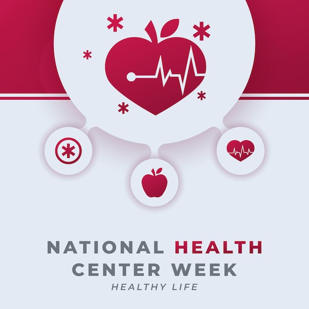 Gelukkig National Health Center Week Viering Ontwerp Illustratie voor Achtergrond Poster Banner