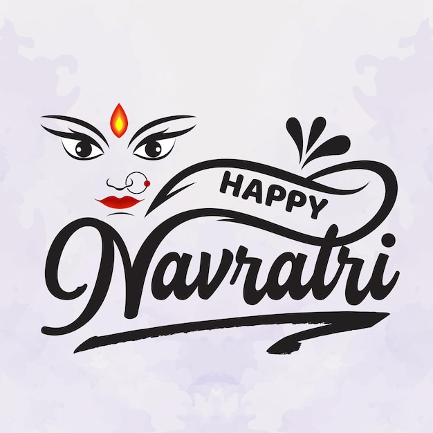 Gelukkig navratri festival belettering ontwerp