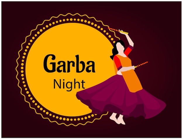 Gelukkig navratri-festival van india viering creatieve vectorillustratie garba-dans dandiya-dans