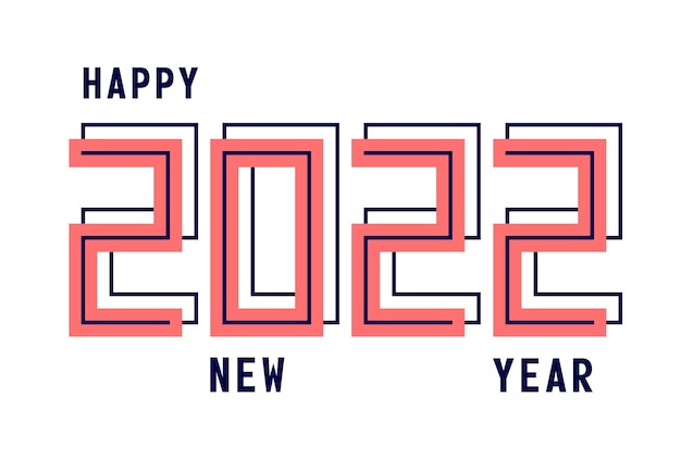Gelukkig nieuw jaar 2022 met de sportstijl van de aantallen vectorillustratie. nieuwjaar ontwerp voor kalender, wenskaarten of print. minimalistisch design trendy achtergronden banner, dekking, kaart. vector illustratie.