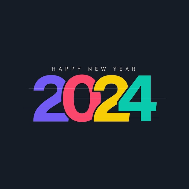 Gelukkig nieuw jaar 2024 minimalistisch ontwerp