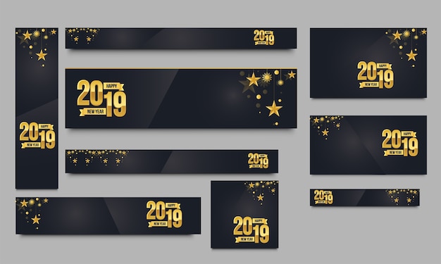 Gelukkig nieuwjaar 2019 banner.