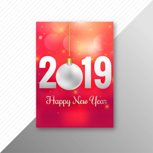 Gelukkig Nieuwjaar 2019 brochure sjabloonontwerp