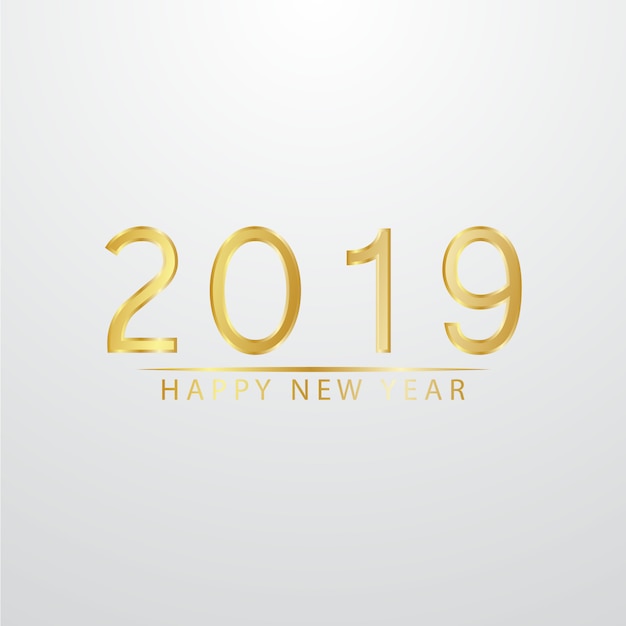 Gelukkig nieuwjaar 2019 gouden vectorontwerp