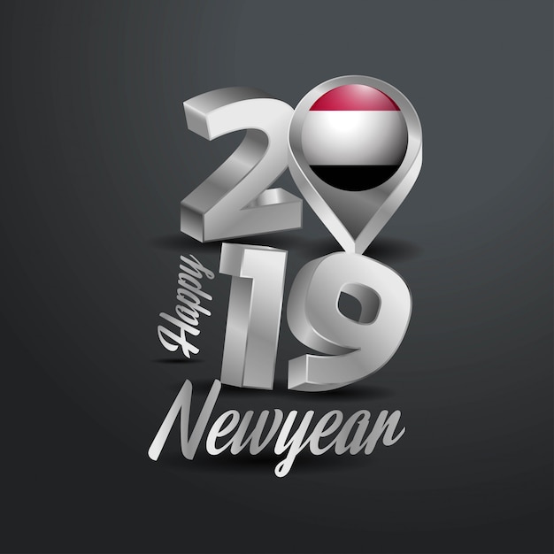 Gelukkig Nieuwjaar 2019 Gray Typography