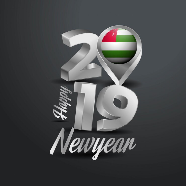 Vector gelukkig nieuwjaar 2019 gray typography