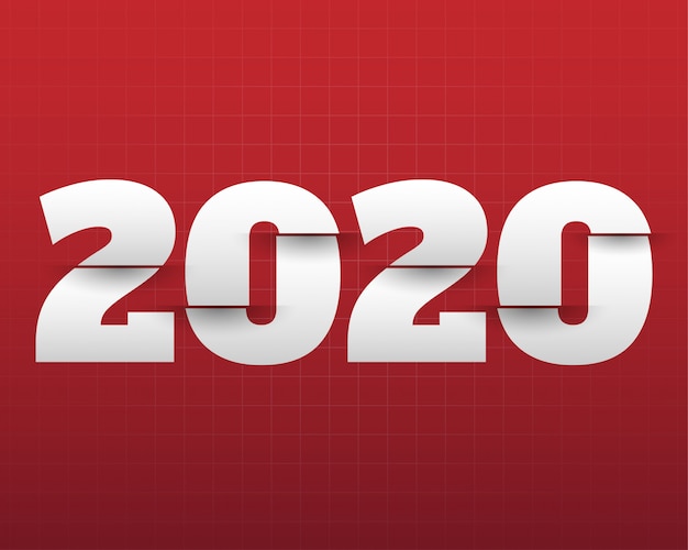 Gelukkig nieuwjaar 2020 illustratie.