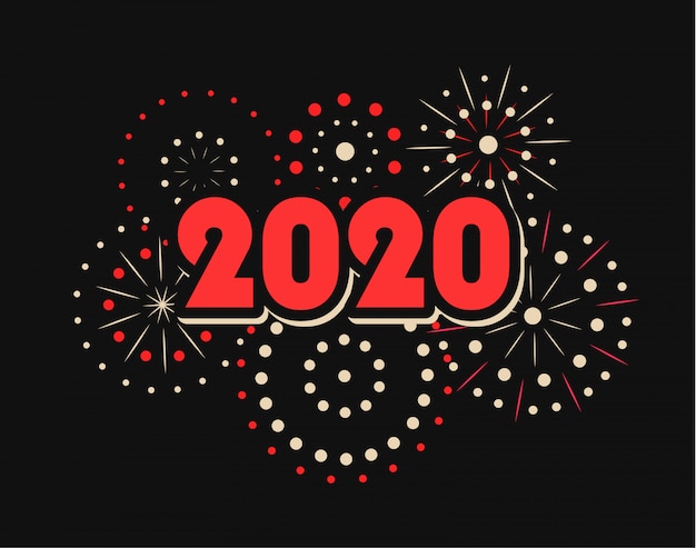 Gelukkig Nieuwjaar 2020 met vuurwerk