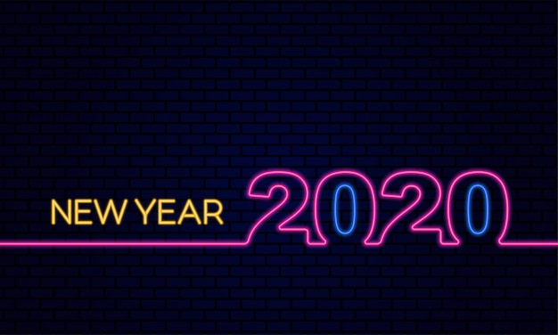 Gelukkig Nieuwjaar 2020-wenskaart