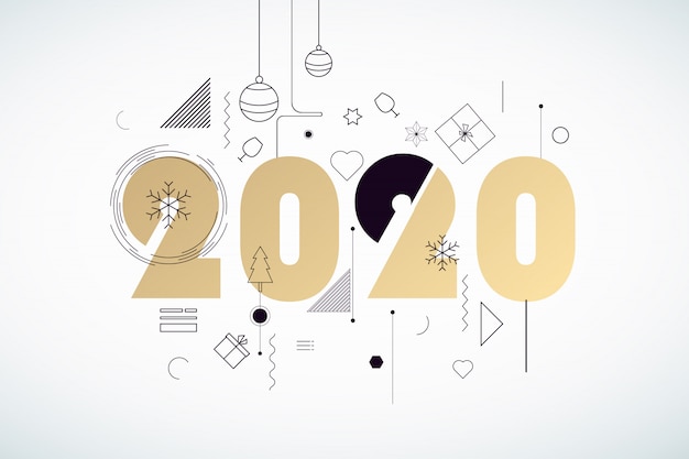 Vector gelukkig nieuwjaar 2020