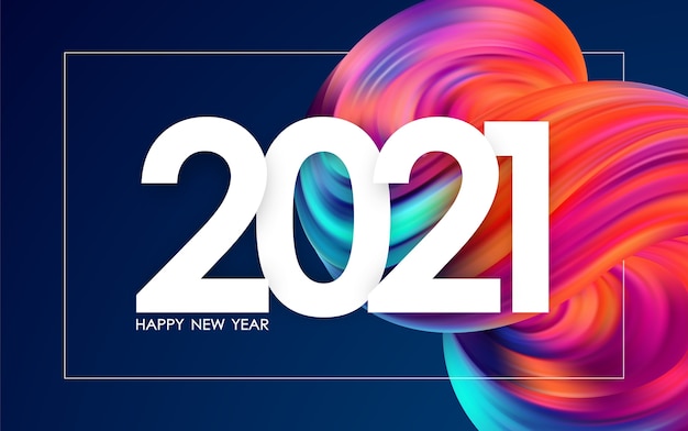 Vector gelukkig nieuwjaar 2021 illustratie