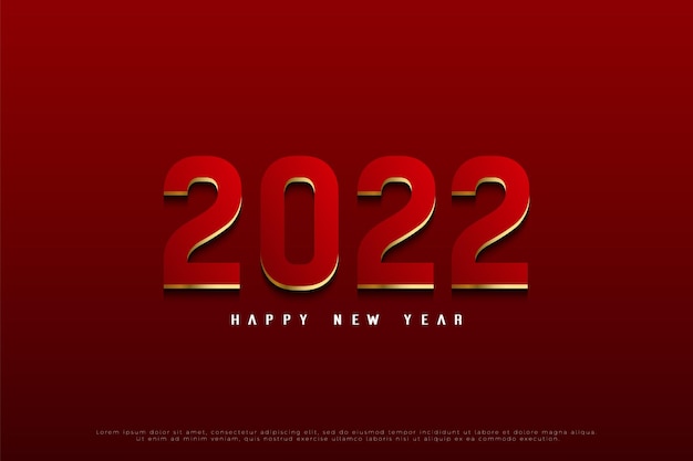 Gelukkig nieuwjaar 2022 met 3D-nummersillustratie