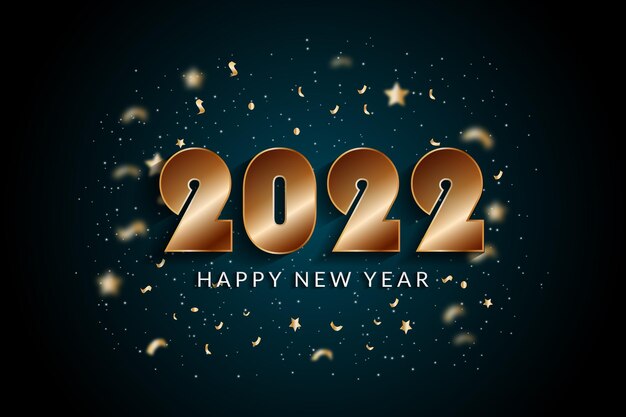 gelukkig nieuwjaar 2022 mooi design met gouden nummer