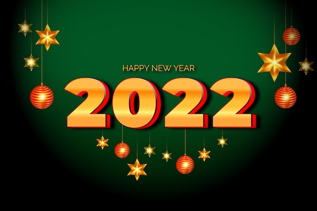 Vector gelukkig nieuwjaar 2022 nummer premium vector