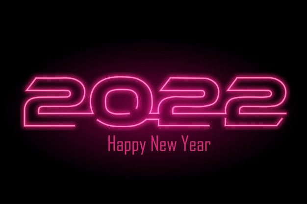 Gelukkig nieuwjaar 2022 roze neon