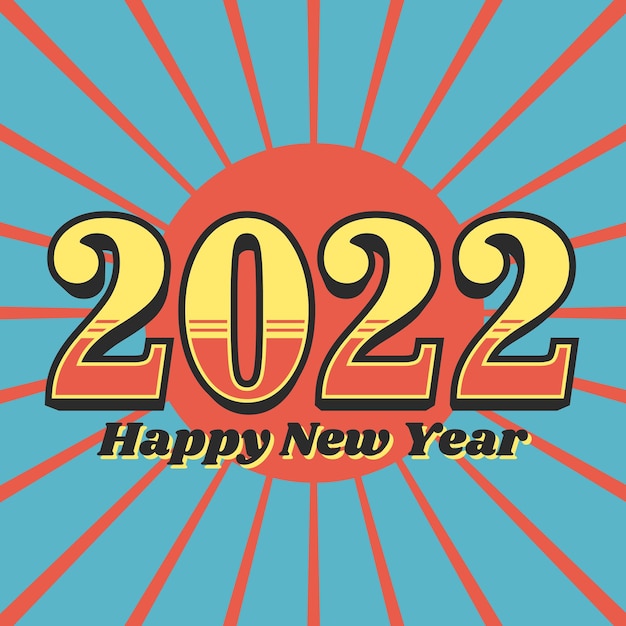 Gelukkig nieuwjaar 2022 vintage design