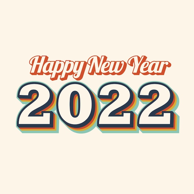 Gelukkig nieuwjaar 2022 vintage design