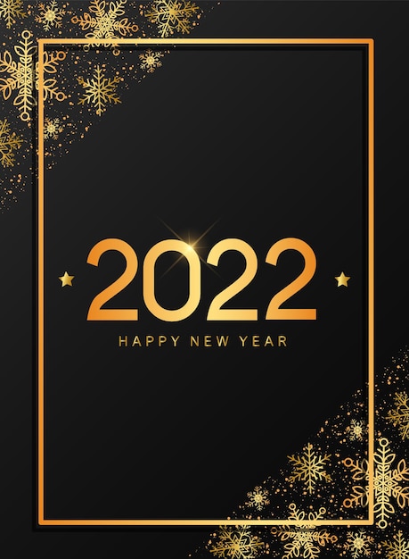 Vector gelukkig nieuwjaar 2022 wenskaart poster afdrukken
