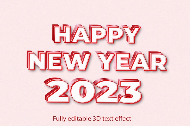 Gelukkig nieuwjaar 2023 3D-teksteffect