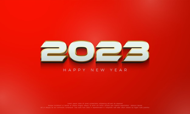 Gelukkig nieuwjaar 2023 banner met moderne 3d nummers illustratie