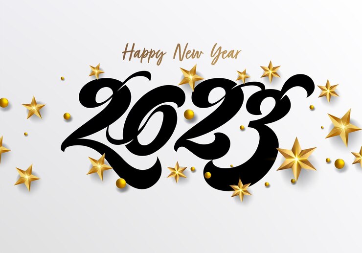 Vector gelukkig nieuwjaar 2023 banner poster kalender sociale media